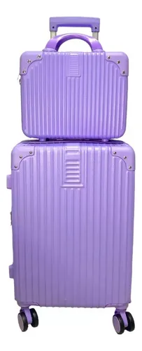 Mala Blacklions Bloguerinha Paris com design listrado roxo