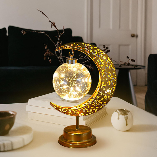 Nuevo Iron Eid Moon Light Decoraciones Lámpara De Luz Luz