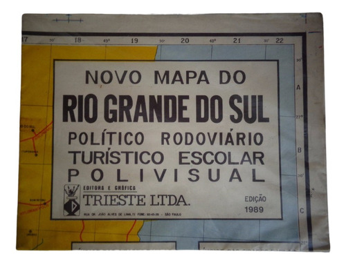 Mapa Rio Grande Do Sul Rodoviário Turístico  1989 Escolar