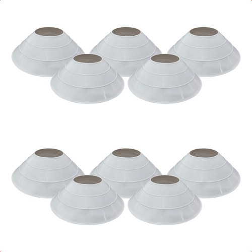 Kit 10 Mini Cone Exercicio Funcional Para Academia Treino Cor Branco