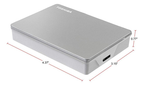 Disco Duro Externo Toshiba Canvio Flex 4tb Usb-c Usb-a Plata
