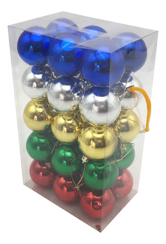 Bolas Navideñas Chirimbolos Brillantes En Caja X30 Un