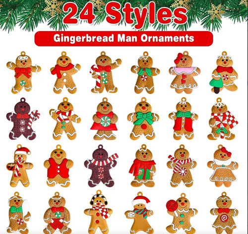 Adornos Colgantes Navideños, 24 Unidades, Bonita Decoración,