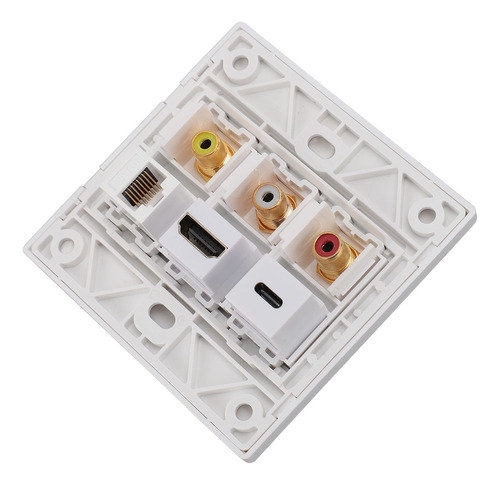Placa De Pared Para Internet, Óptica Hd, 6 Puertos, Cat6, Us