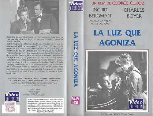 Luz Que Agoniza Vhs Charles Boyer Ingrid Bergman Vhs Nuevo