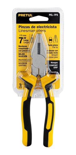 Imagen 3 de 9 de Pinza Punta Plana Electricista Cables 7 Mango Comfort Grip