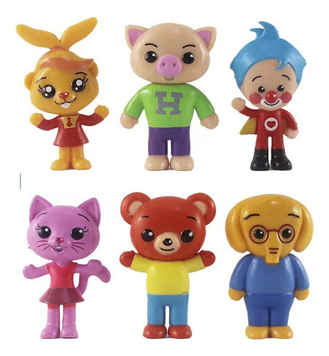 6pcs/set Plim Plim Clown Acción Figura Modelo Juguete Regalo