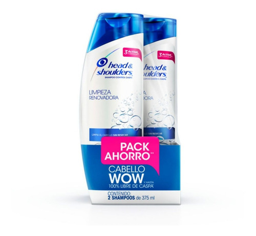 Pack 2 Shampoo Head & Shoulders Limpieza Renovadora 375 Ml 