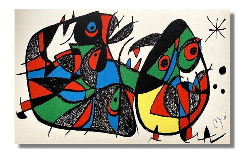 Joan Miró Quadro Grande Decorativo Inédito Sala Tela 80x50