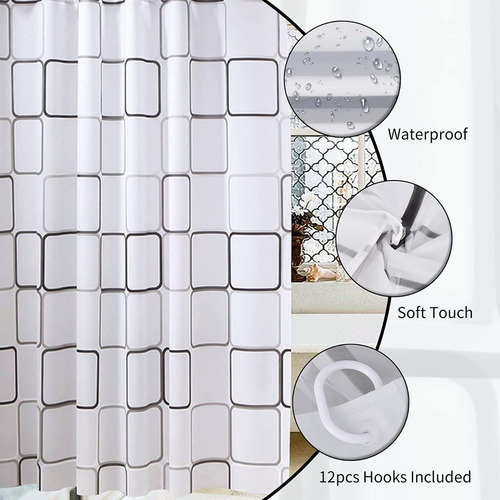 Para Hi, Cortina De Ducha Bañera 200x200 Cm Baño Cortinas /