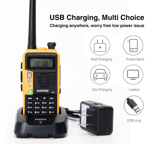 Walkie-talkie Baofeng Antenna UV-S9 Plus e frequência VHF/UHF - amarelo 127/220V