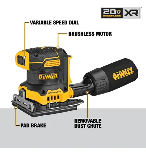 Sander Dewalt Dcw200b, 20 V Max Xr, Inalámbrica, Sin Escobil