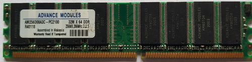 Memoria Ddr 256 Mb Pc2100 266 Mhz - Usada- En Villa Devoto
