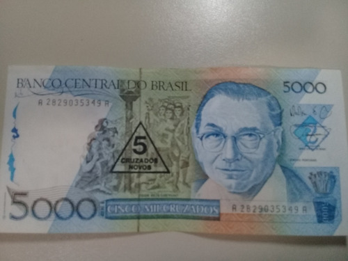 04 Cédulas De 5.000 Cruzados (candido Portinari) De 1989 (Usado)