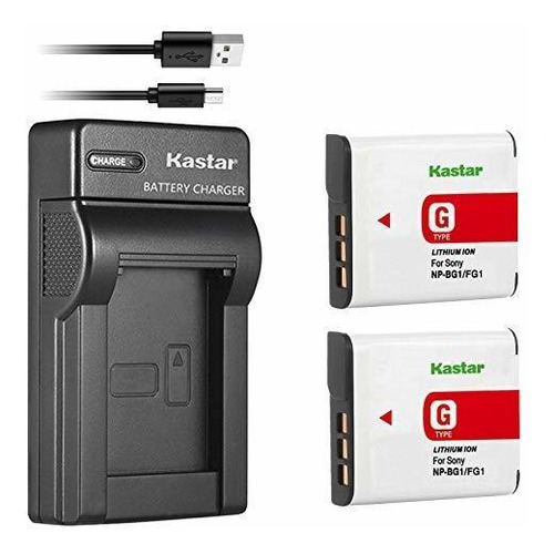 Kastar Batería X2 + Delgado Usb Cargador Para Sony Np-bg1 Np