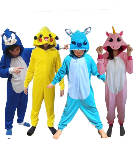 Pijama Kigurumi  Macacão Fantasia Malha Leve Perssonagem