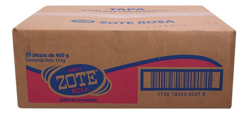 Jabón Zote Rosa Caja Con 25 Piezas De 400g C/u Lavandería