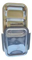 Comprar Tuper Vianda Hermetico Acero Apto Horno Micro 2 Divisiones