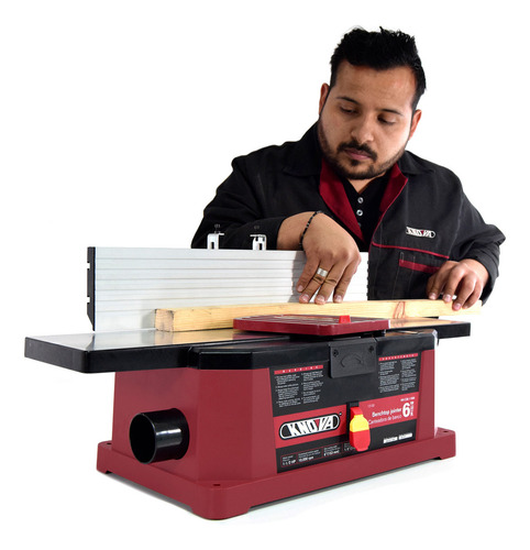 Cepilladora Canteadora Profesional de Banco De 6 Pulgadas Para Madera, Motor de 1100 W ,Mesa de 725 mm X 160 mm, 2 Cuchillas de acero , Velocidad: 1000 RPM Modelo KN CM-11MA KNOVA