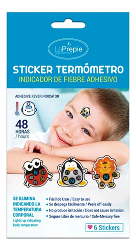 Termómetro Infantil Sticker X 6 Unidades La Prepie