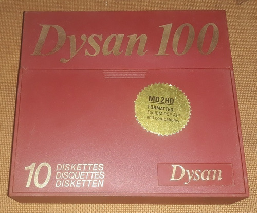 Caixa Para Disquetes 5 1/4 Dysan 100 Com 10 Disquetes (Usado)