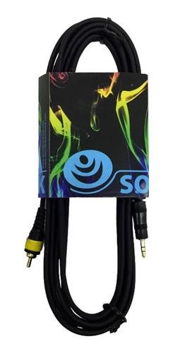Imagen 1 de 4 de Cable De Audio Auxiliar Plug 3.5 A 2 Rca Estereo 3 Metros
