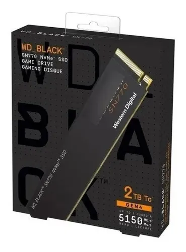 Disco Ssd Wd Sn770 2tb Black M2 2280 Nvme 5150mb/s Wds200t3x