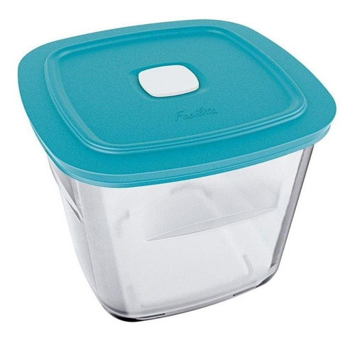 Pote De Vidro Marinex Facilita 1litro Com Tampa Azul