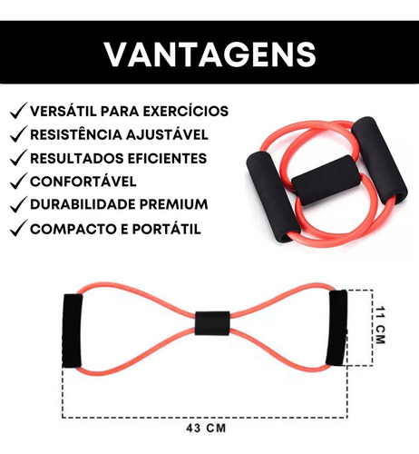 Elástico Extensor Tensão P/ Treino Musculação Exercícios