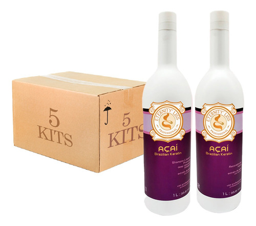 Escova Progressiva Eternity Liss Açaí 10x1 Litro 5 Kits