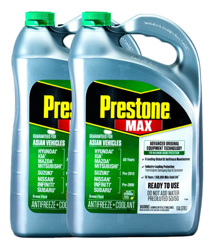 Refrigerante Prestone Asian Green Antifreeze 50/50 1gl.