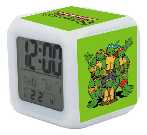 Reloj Despertador Tortugas Ninjas Con Luz Led