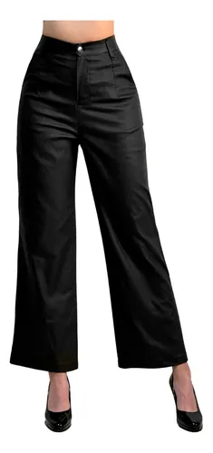 Jogger Para Mujer Vinipiel Pantalones Dama Tipo Piel Café W23104