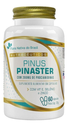 Pinus Pinaster Flora Nativa 60 Cápsulas Sabor Sem sabor