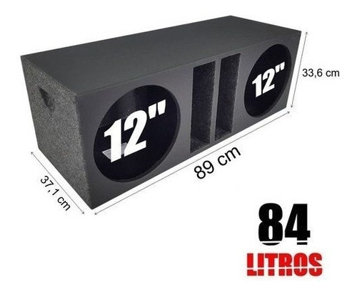 Caja Acústica Doble 12 Pulgadas 84 Litros Mdf