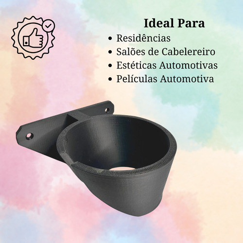Suporte De Parede Para Secador De Cabelo Salão Fixar Parede