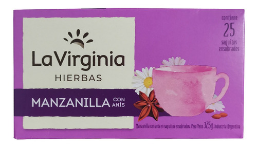 Té De Manzanilla Con Anis La Virginia 25 Saquitos