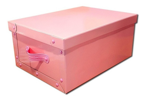 Caja Baulera Organizadora Grande Rosa Pastel Pettish Online 