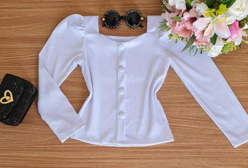 Imagem 7 de 8 de Roupa Infantil Blusa Menina Manga Princesa Minidiva Novidade
