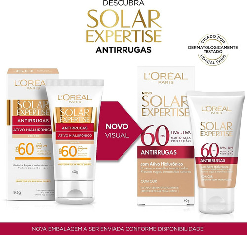 Protetor Solar Facial Fps60 Antirrugas 40g L'oréal