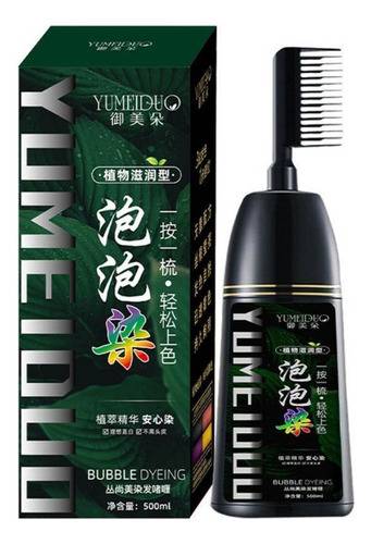 Champú Tinte Rápido Para Cabello Con Peine, 500ml