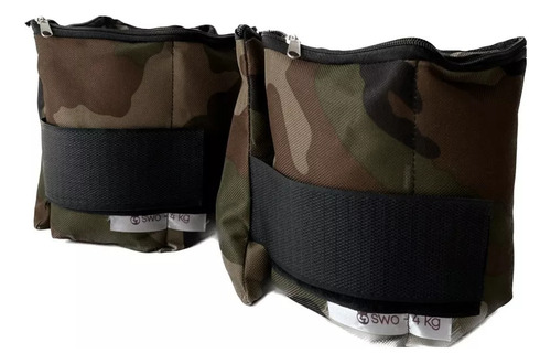 Tobilleras Camufladas 3kg C/u Reforzadas El Par Con Peso Gym Camufladas