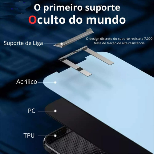 Capa Case Magsafe Luxo Suporte Embutido P/ iPhone 14 Pro Max