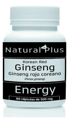 Ginseng Rojo Coreano. 60 Cápsulas X 500mg (100% Pureza) !