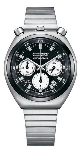 Reloj Citizen An366081e Para Hombre Cronógrafo Fechador Color De La Malla Plateado Color Del Bisel Negro Color Del Fondo Blanco Negro