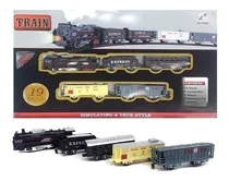 Comprar Juguete Tren A Pila 19 Piezas Locomotora 4 Vagones 14 Tramos