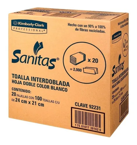 comprar Toalla Interdoblada Sanitas 2000pz Caja