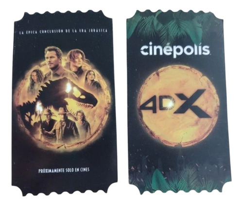 Boleto Conmemorativo Jurássic Word Diminion Original De Cine