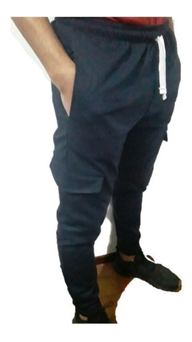 Pantalon Cargo Jogger Gabardina Elastizada