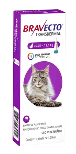 Bravecto Gato - Pipeta Antipulgas - 6,25 A 12,5 Kg